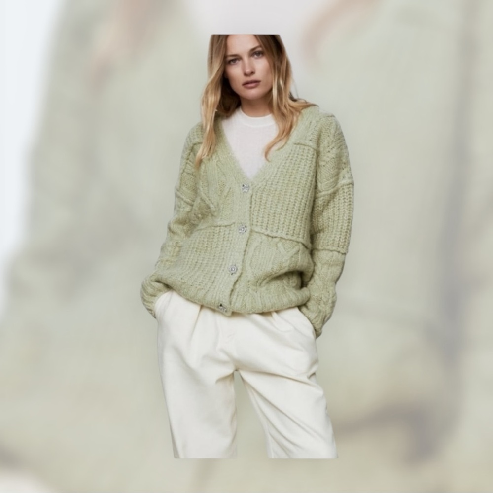 NWOT ZARA Chunky Patchwork
Knit Cardigan - Picture 2 of 3